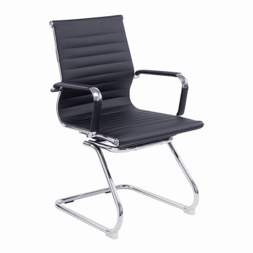 Aura Contemporary Medium Back Bonded Leather Visitor Chairs